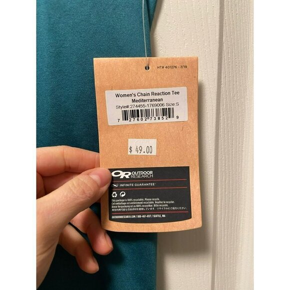 NEW Outdoor Research |‎ Chain Reaction Tee Mediterranean Sz S - Picture 4 of 6